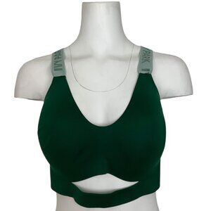 Ivy Park X Adidas Cut Out Sports Bra XL Dark Green Medium Support Sporty Logo
